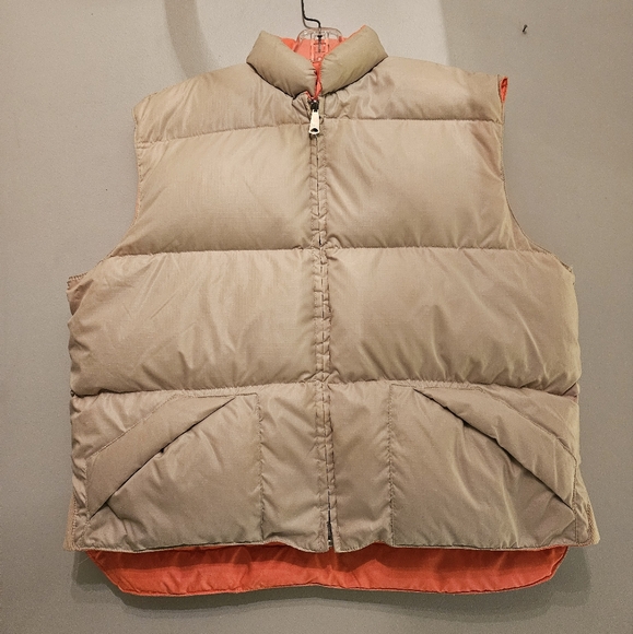 Vintage Reversible Neon /Tanned Full Zip Puffy Vest | Size Large - Picture 1 of 9